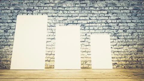 Vintage interior background. 3d rendering Stock Photos