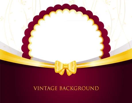 Vintage invitation with bow Stock Illustration