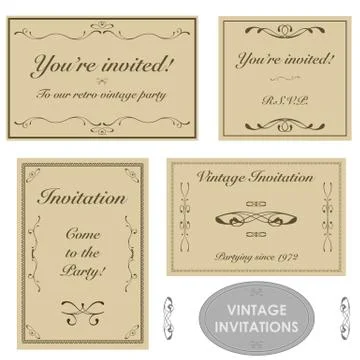 Vintage invitations Illustrazione stock