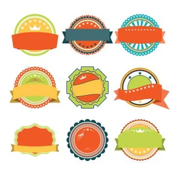 Vintage isolated labels for e-commerce and trade set. Stock Illustration