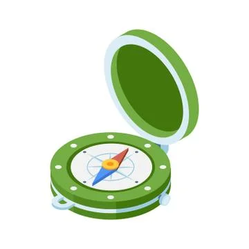 Vintage Isometric Compass Icon Illustrazione stock