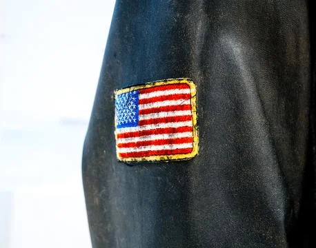 Vintage Jacket with American Flag Patch Stock Photos
