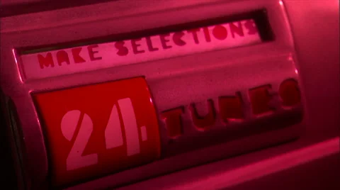 Vintage jukebox-wurlitzer-selections button Stock Footage 46267349