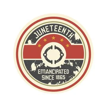 Vintage Juneteenth Retro Typography Vector Stock Illustration
