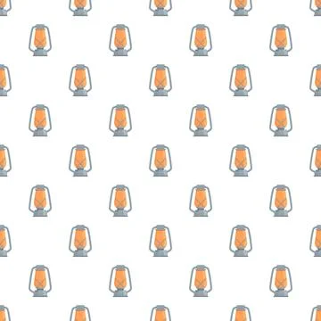 Vintage kerosene lamp pattern repeating white background Stock Illustration