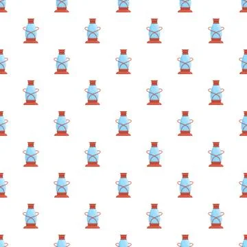 Vintage kerosene lantern pattern repeating on white background Stock Illustration