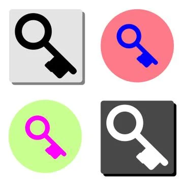 Vintage key. flat vector icon Stock Illustration