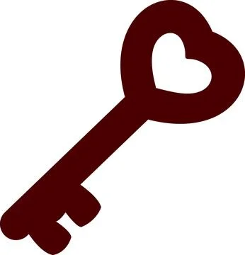Vintage key with heart flat icon symbol Stock Illustration