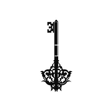 Vintage key logo icon vector illustration for security Stock Illustration