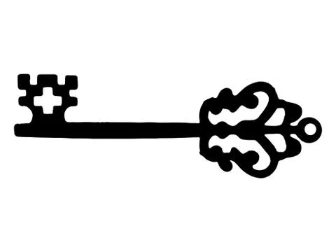 Vintage key vector with decorative elements Stock Illustration