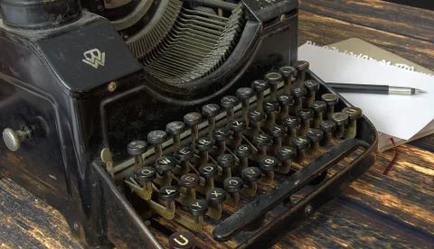 Vintage keyboard of writing machine Stock Photos