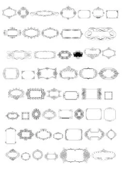 Vintage keyline Borders. Stock Illustration
