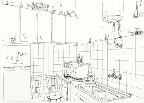 Vintage kitchen Stock Illustration