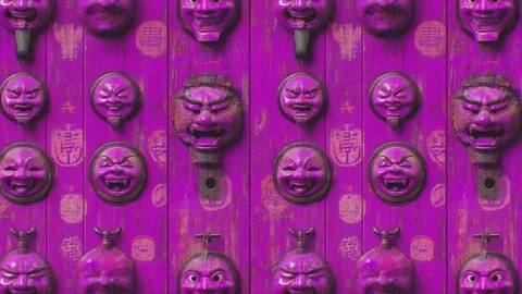 Vintage Knocker Diagonal Motion Stock Footage 306460577