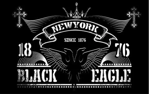Vintage label " black eagle" Stock Illustration
