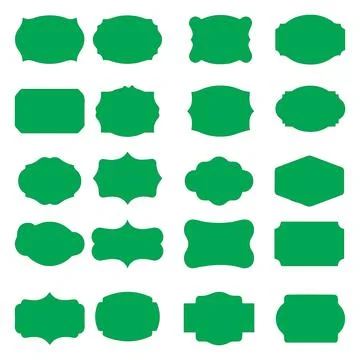 Vintage Label Frames and Retro Decorative Shapes Vector Set Stock Illustration