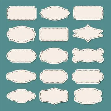 Vintage label frames. Old frame shapes, decorative label and retro shape vect Stock Illustration