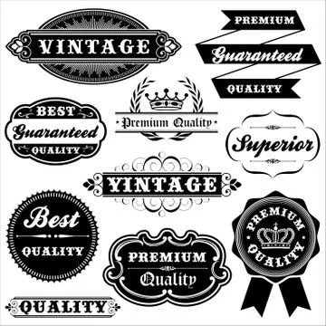 Vintage Label Set Stock Illustration