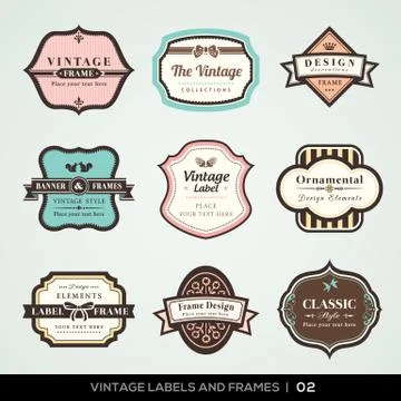 Vintage labels and frames Stock Illustration