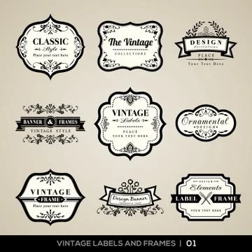Vintage labels and frames Stock Illustration