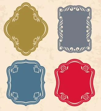 Vintage labels and frames 库存插图