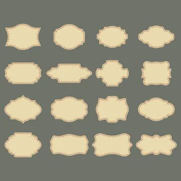 Vintage labels in the frame. Decorative frames labels in retro style. Set of  Illustrazione stock