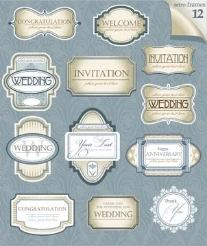 Vintage labels set Illustrazione stock