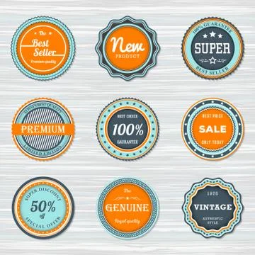 Vintage labels template set. Vector retro badges Stock Illustration