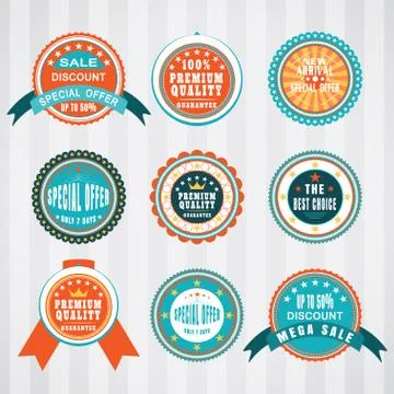 Vintage labels vector set. Retro badges vector set. Vector set. Stock Illustration