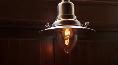 Vintage lamp in cafe Stock Footage 66787439