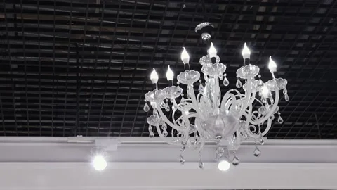 Vintage lamp on the ceiling Stock Footage 211759062