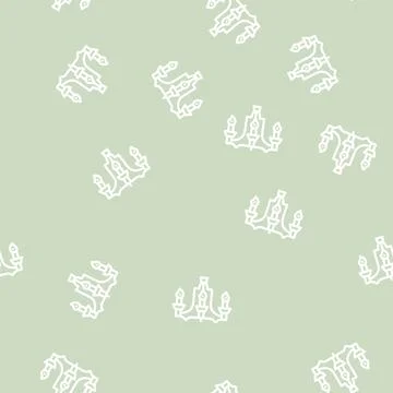 Vintage lamp ceiling line vector seamless pattern Stock Illustration