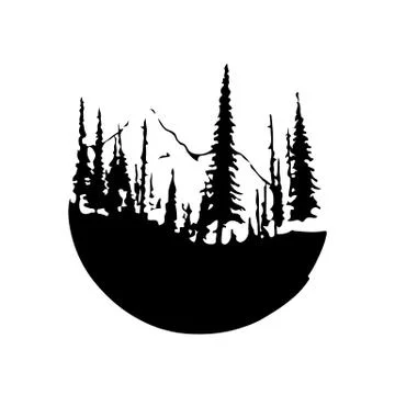 Vintage landscape with mountain peaks end graphic elements. Adventure is Stock Illustration