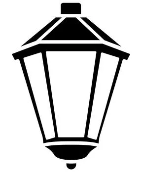 Vintage lantern vector silhouette image for stencil, logo or pictogram. Stock-Illustration