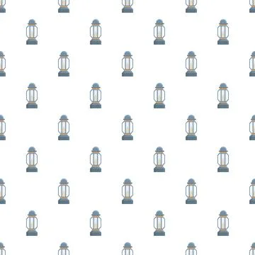 Vintage lanterns repeating pattern flat design seamless background Stock Illustration