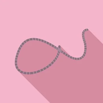 Vintage lasso icon flat vector. Cowboy rope Stock Illustration