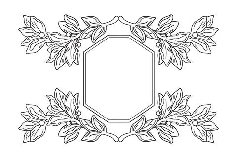 Vintage laurel leaf frame with geometric shape vector illustration Illustrazione stock