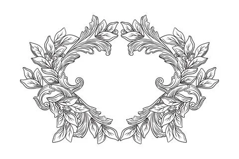 Vintage laurel leaf frame vector illustration Illustrazione stock