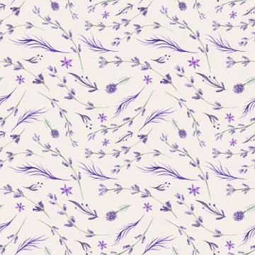 Vintage Lavender Pattern Stock Illustration
