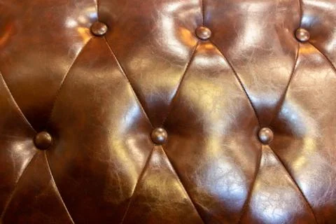 Vintage  light brown sofa texture, Pattern brown leather sofa background Stock Photos