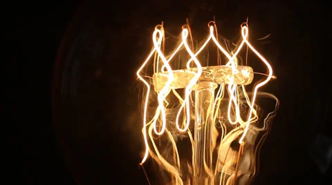 Vintage Light bulb CU Video stock 38413908