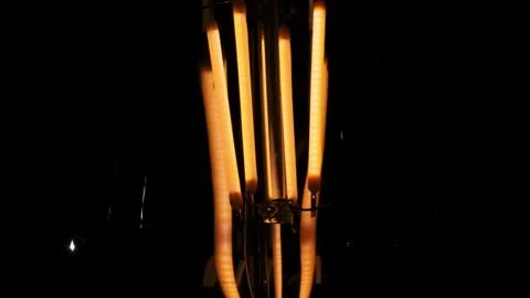 Vintage Light Bulb Flashes on a Black Background Copy Space Video stock 263489201