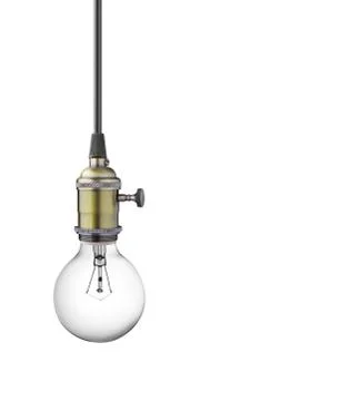 Vintage light bulb isolated on white background Photos