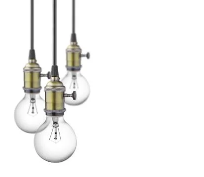 Vintage light bulbs isolated on white background Stock Photos