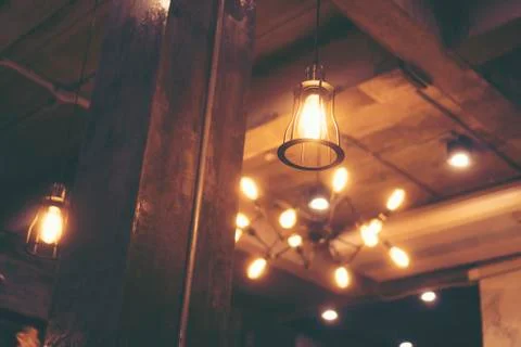 Vintage light in cafe Stock Photos