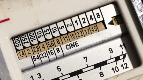 Vintage Light Meter Scale Shifts As Knob Turns Stock Footage 332622816