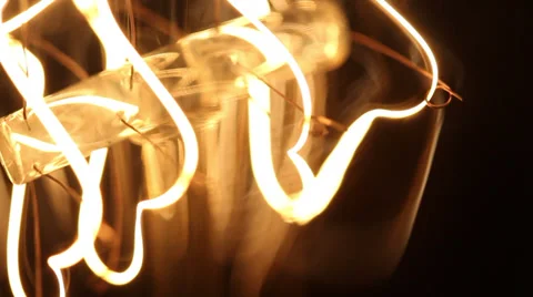 Vintage Lightbulb ECU Video stock 38414319