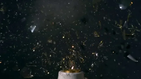 Vintage Lightbulb Explodes In Pieces Slow Motion 2000fps Stock Footage 84666202