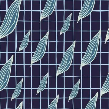 Vintage line leaves pattern. Abstract botanical backdrop. Illustrazione stock