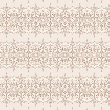 Vintage linear seamless texture in victorian style Stock Illustration